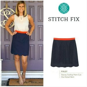 Stitch Fix Stacey Scallop Hem CutOut Skirt, Pixley